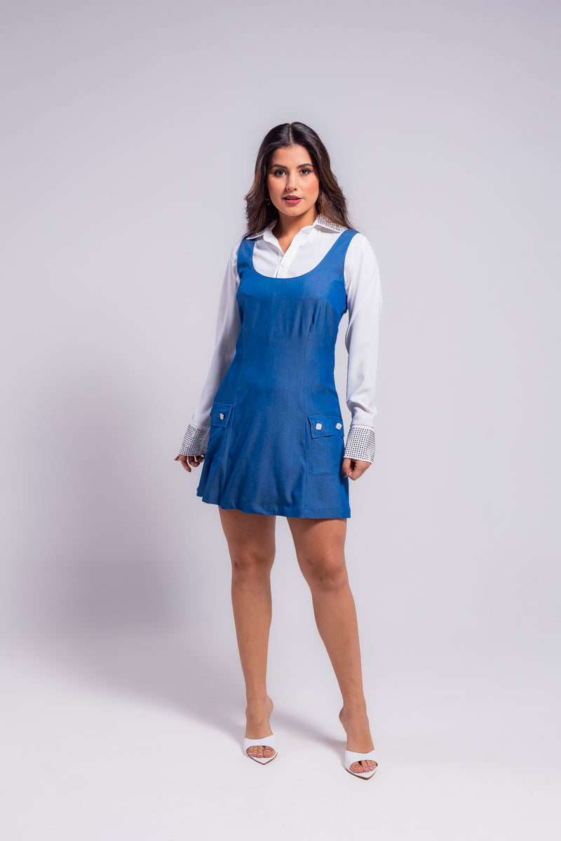 VESTIDO SALOPETE DENIM