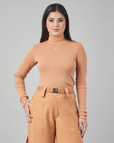 BLUSA CACHARREL BÁSICA CARAMELO - Promoção