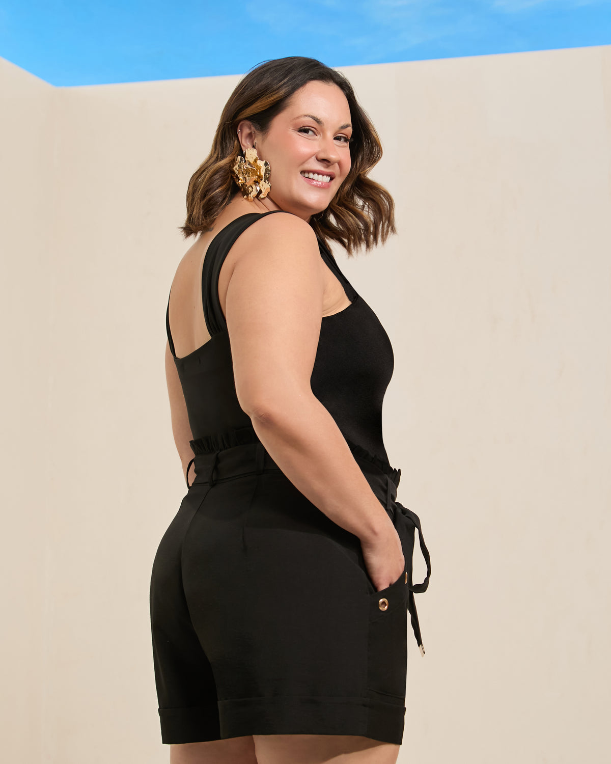 Body Preto Golden Touch