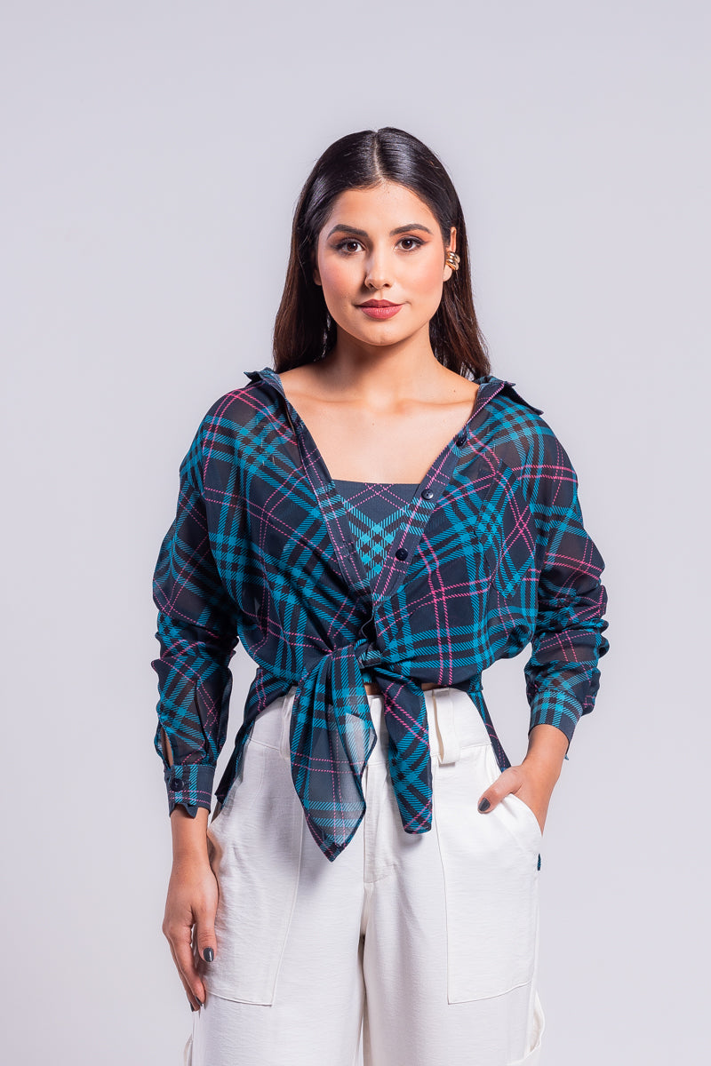 CAMISA XADREZ AZUL