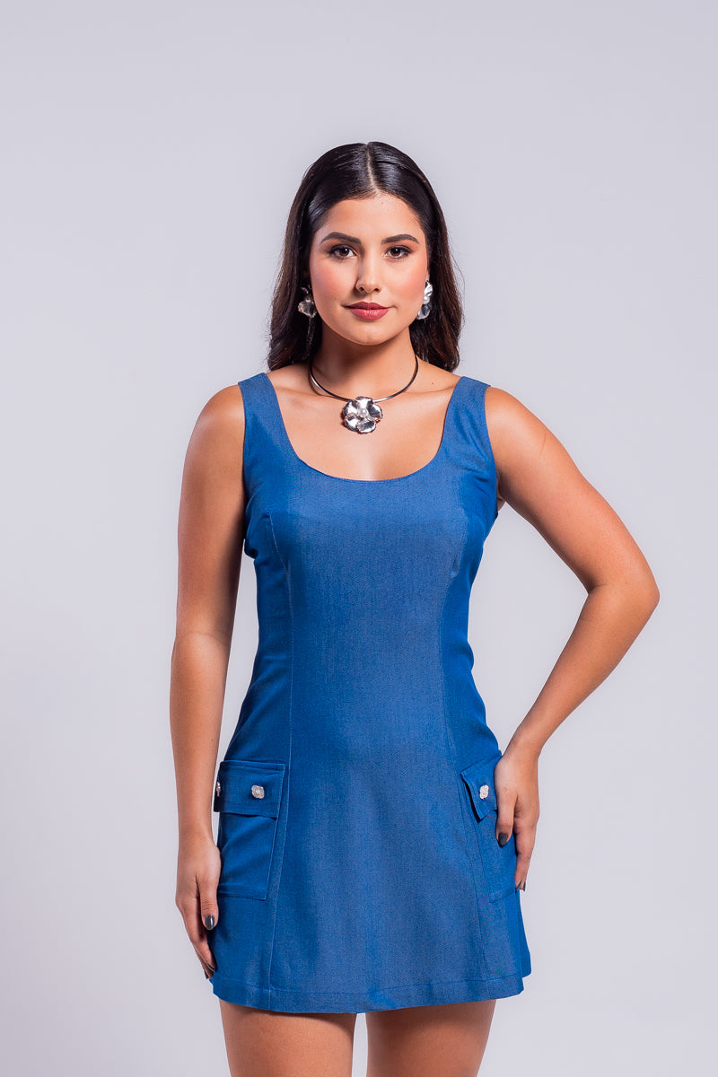 VESTIDO SALOPETE DENIM